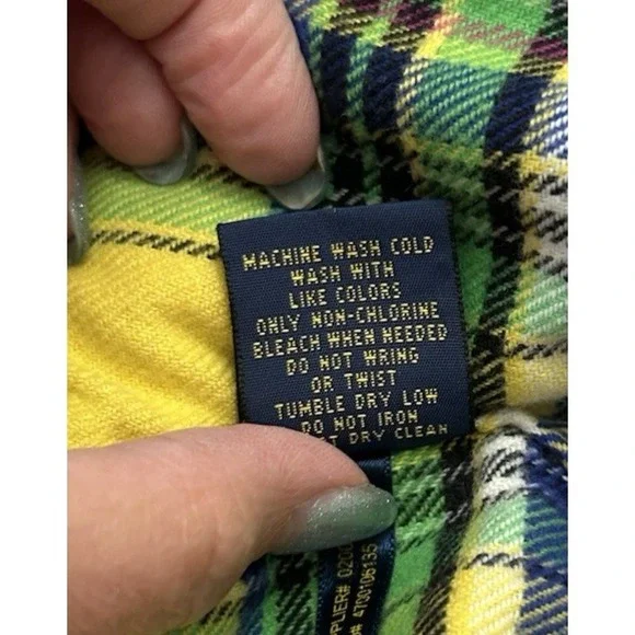 Polo Ralph Lauren Yellow Preppy Rugged Quilted Yoke Flannel Half Zip Cabin XL - Picture 6 of 6